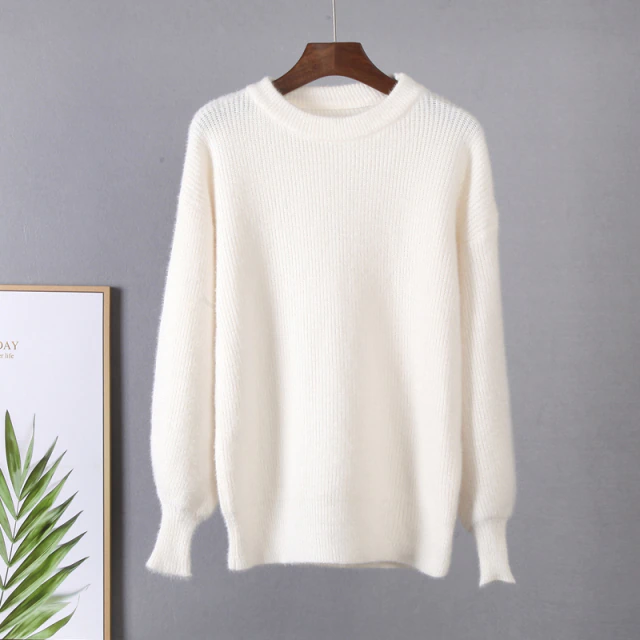 Women's Crew Neck Oversized Jumper with Dropped Shoulders