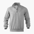 Men’s Cable Knit Jumper with Half-Zip Neckline