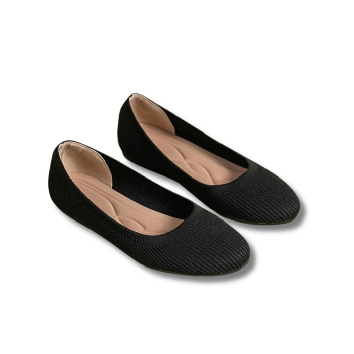 Women's Textured Ballet Flats Slip-On Shoes