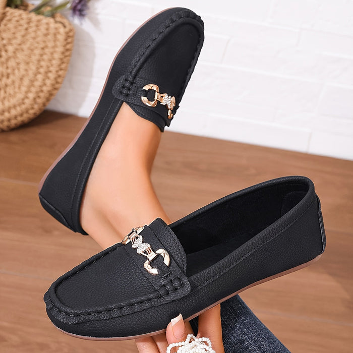 Women's Chain Detail Loafers with Cushioned Footbed