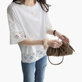 Women’s Lace Detail T-Shirt with Short Sleeves