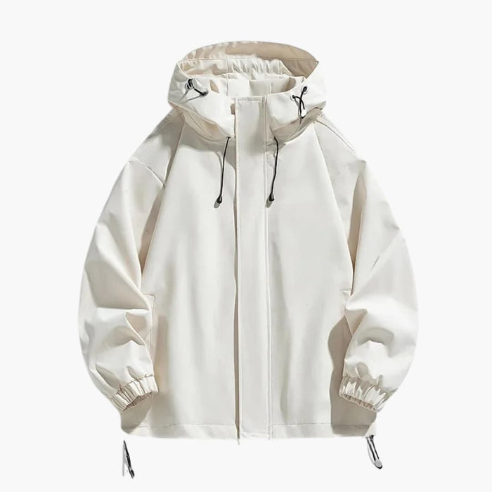 Men’s Hooded Jacket with Zipper and Drawstring Hem