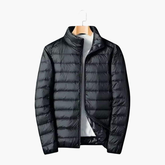 Men’s Quilted Jacket with Zipper and Collar