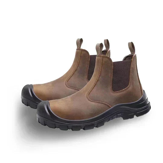Men's Safety Chelsea Boots Steel Toe Slip-On for Work
