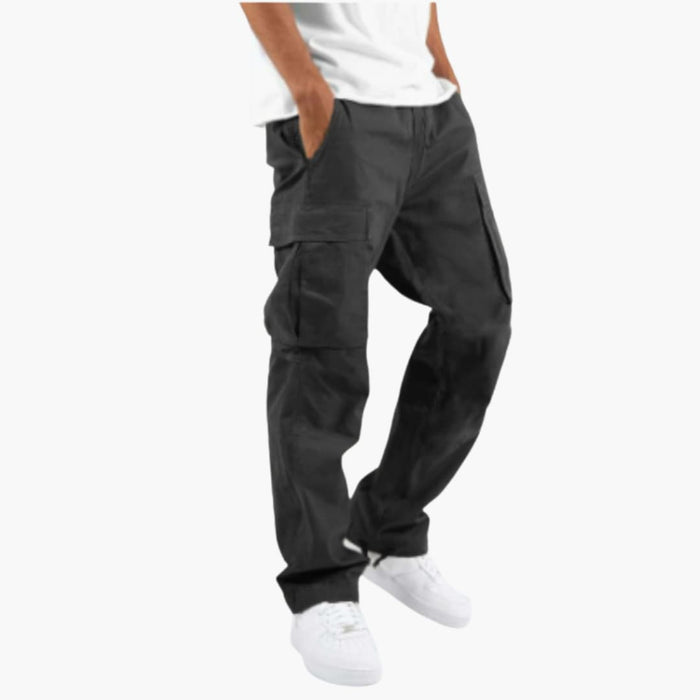 Men’s Cargo Trousers with Wide Legs and Pockets