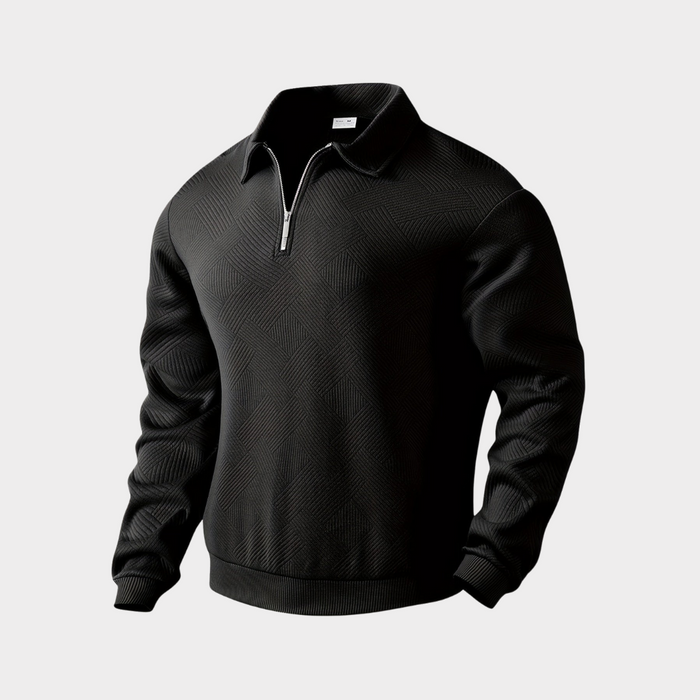Men's Half-Zip Pullover with Stand Collar for Casual Wear
