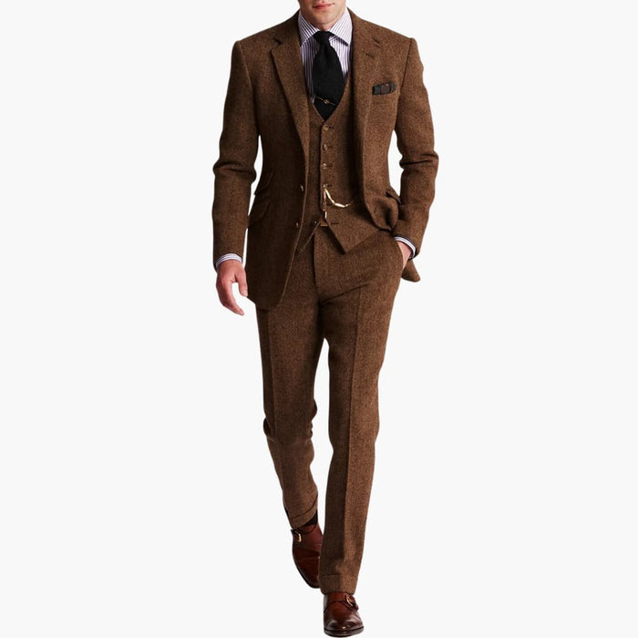 Men’s Formal Suit Set with Jacket and Waistcoat