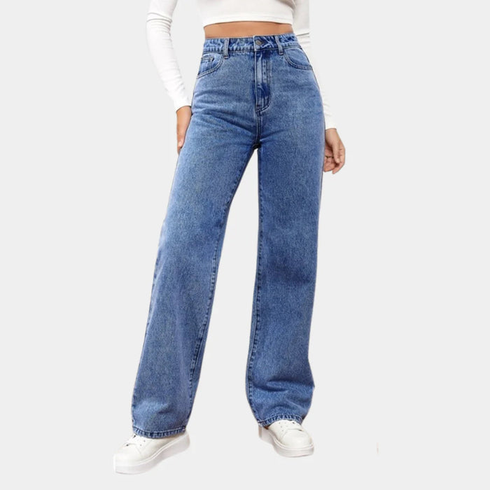 Women's Baggy Straight Leg Jeans High Waist Ankle