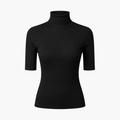 Women’s Short-Sleeve Turtleneck Top with Slim Fit