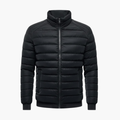 Men's Puffer Jacket with Stand Collar and Front Zip