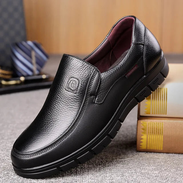 Men's Slip-On Loafers with Cushioned Insole and Grip Sole