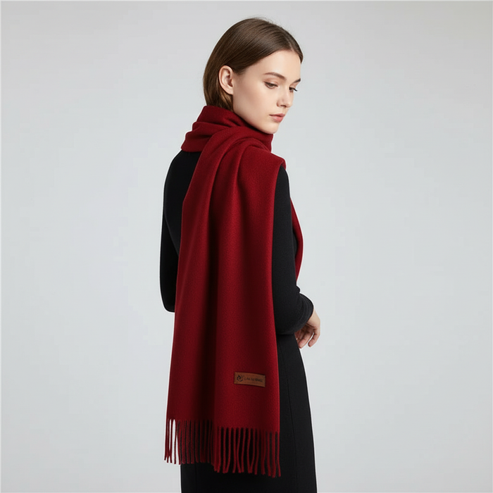 Women's Oversized Scarf with Fringed Hem for Winter