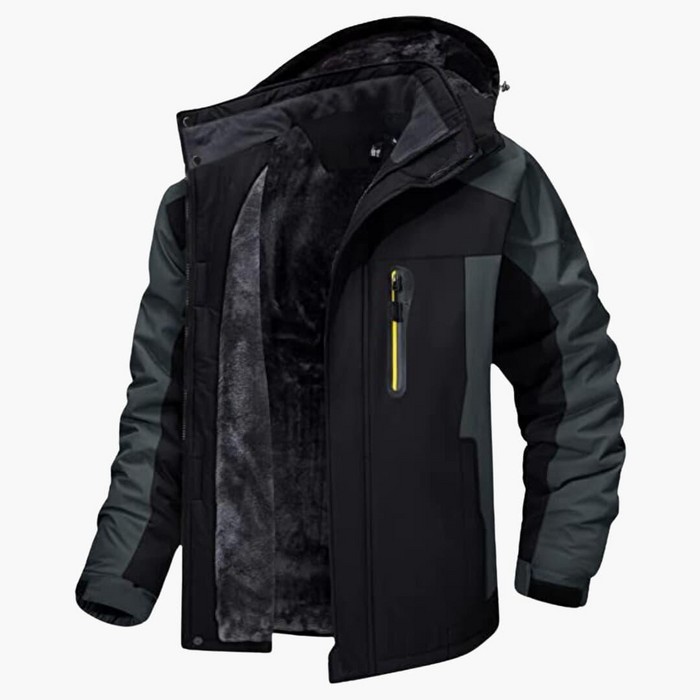 Men's Outdoor Jacket with Hood and Zipper