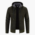 Men’s Hooded Cardigan with Zipper and Pockets