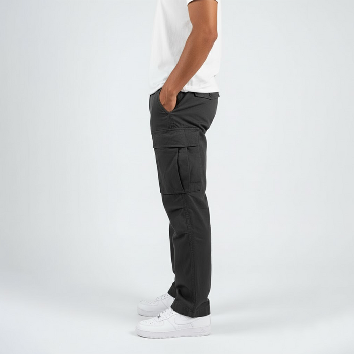 Men's Relaxed Fit Cargo Trousers with Side Pockets