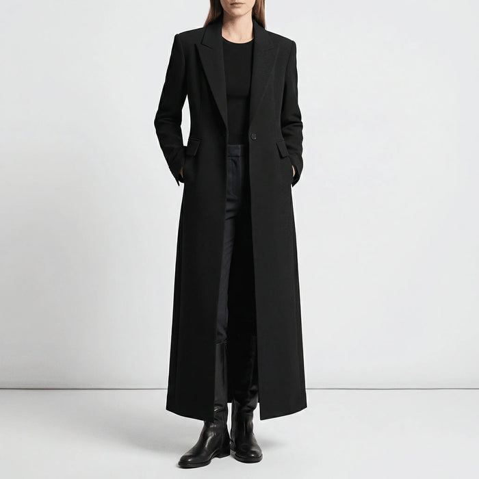Women's Double-Breasted Long Coat Tailored Fit