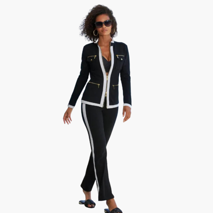 Women’s Lounge Set with Zip Jacket and Straight-Leg Trousers