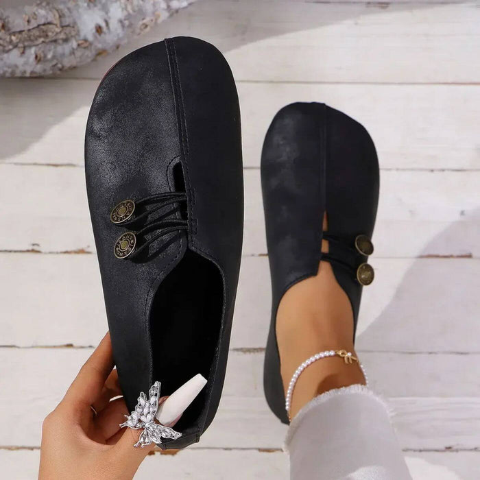 Women's Slip-On Flat Shoes Round Toe Faux Leather
