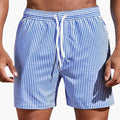 Men’s Board Shorts with Elastic Waistband and Striped Design