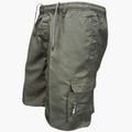 Men's Knee-Length Cargo Shorts with Drawstring and Flap Pockets