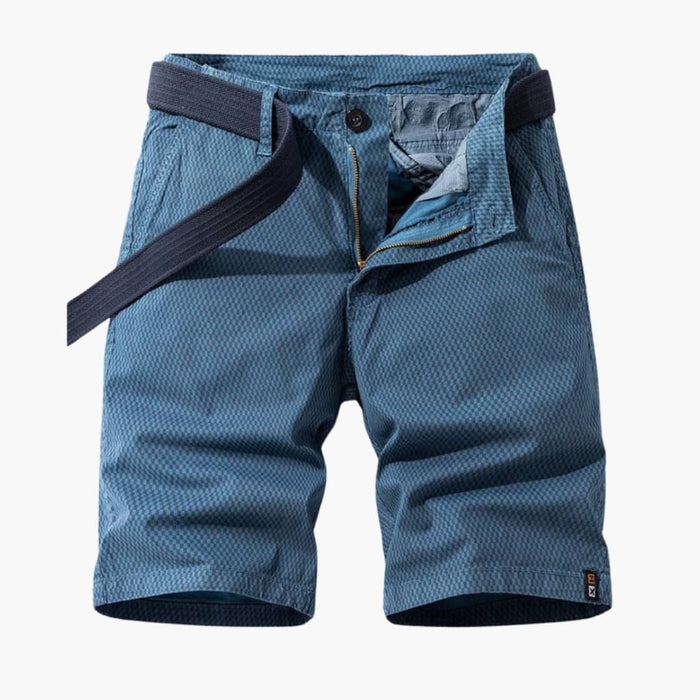 Men's Cargo Shorts with Elastic Waistband and Multiple Pockets