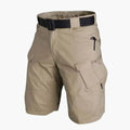 Men's Cargo Shorts with Integrated Belt and Zip Pockets