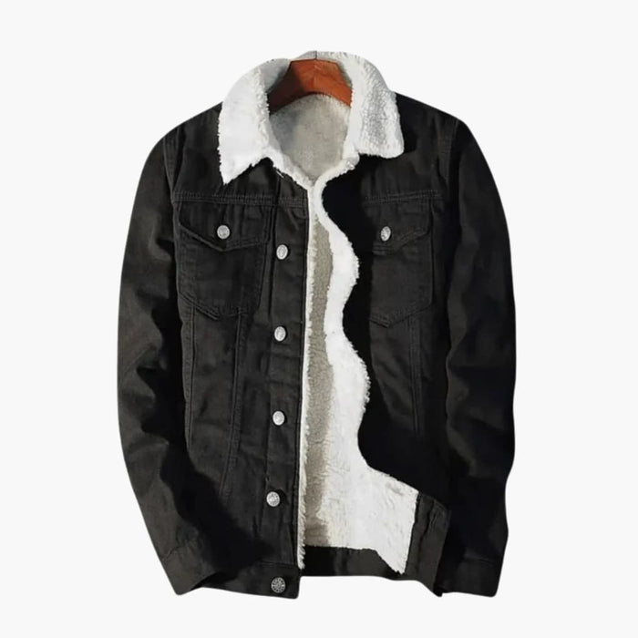 Men’s Denim Jacket with Sherpa Collar