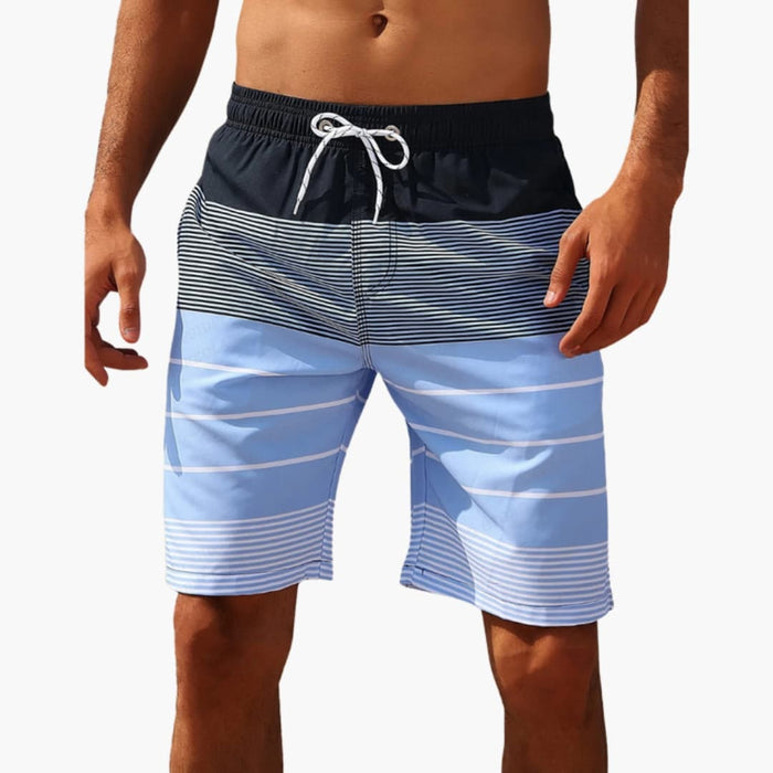 Men’s Mid-Length Board Shorts with Drawstring Waist