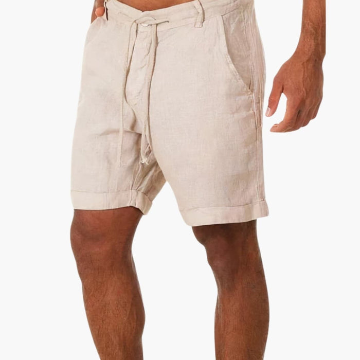 Men's Mid-Length Shorts with Drawstring and Side Pockets