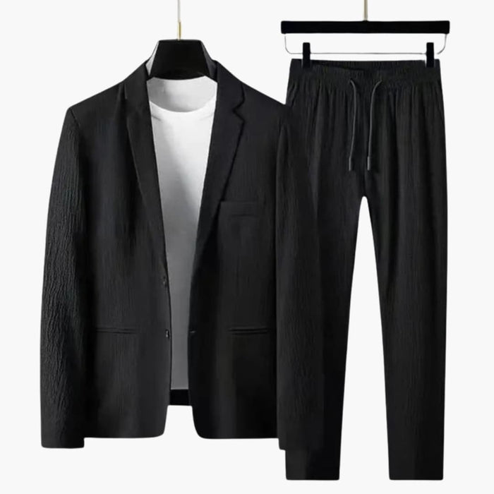 Men's Notch Lapel Blazer and Straight Leg Trousers Two-Piece Suit