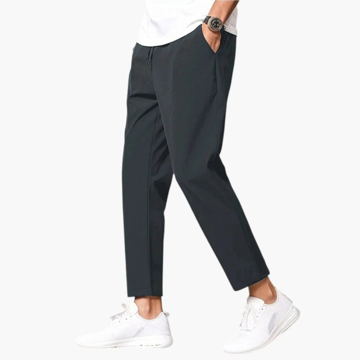 Men's Trousers with Elastic Waistband and Drawstring Closure