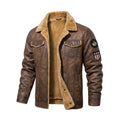 Men's Sherpa Jacket with Button Closure and Structured Fit