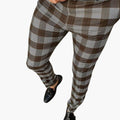 Men’s Slim Fit Trousers with Check Pattern