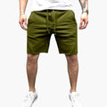 Men's Summer Shorts with Elastic Waistband and Straight Legs