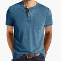 Men’s T-Shirt with Textured Collar and Chest Pocket