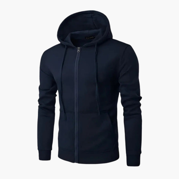 Men’s Zip Hoodie with Hood and Front Pockets