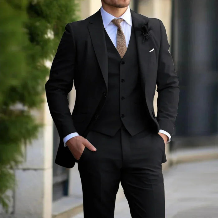 Men's 3-Piece Suit Jacket Waistcoat Trousers Slim Fit