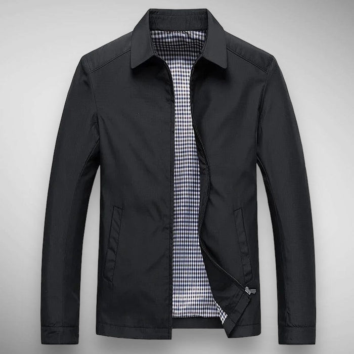 Men's Harrington Jacket with Check Lining Classic Collar