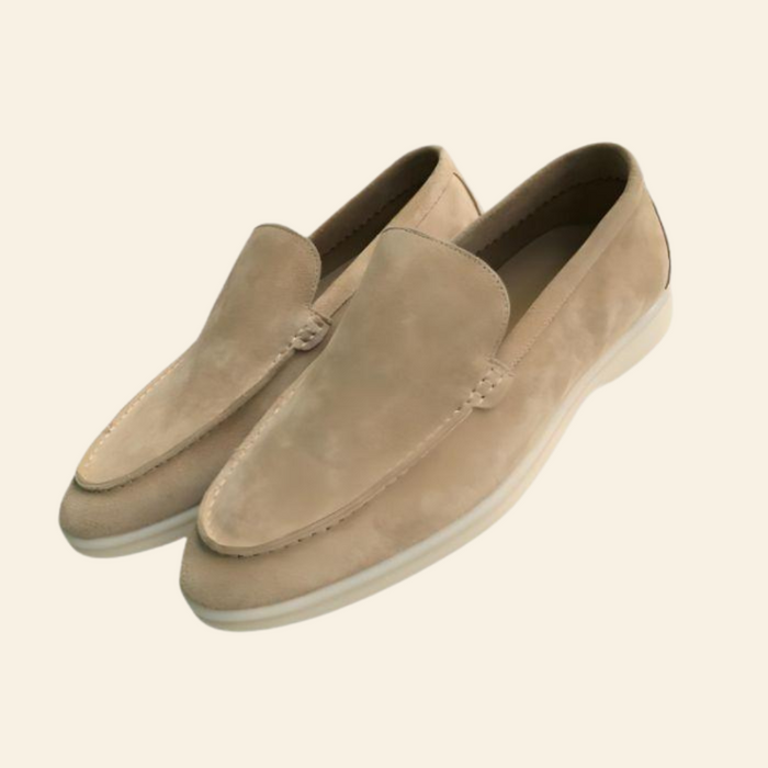 Men's Suede Loafers Slip-On with Rubber Sole