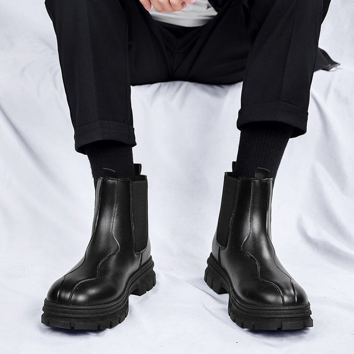 Men's Chelsea Boots with Chunky Sole and Pull Tab