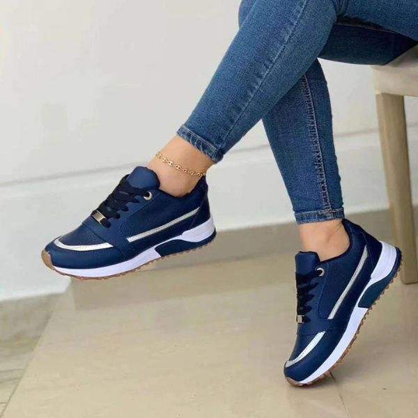 Women's Orthopedic Trainers with White Stripe Detail