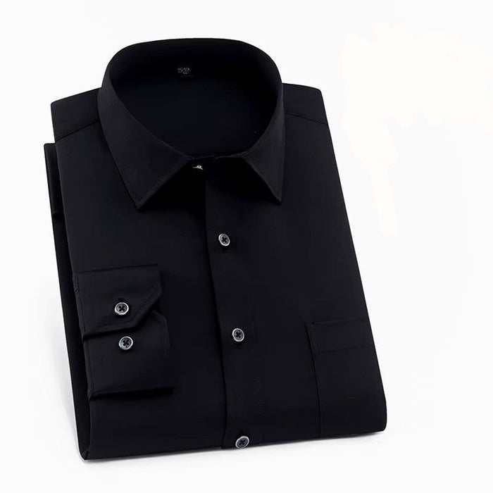 Men's Classic Collar Black Shirt Long Sleeve
