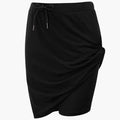 Women's A-Line Skirt with Lace-Up Waist and Panel Seams