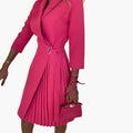 Women’s Blazer Dress with Notched Collar and Front Buttons