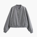 Women’s Bomber Jacket with Elastic Hem and Side Pockets