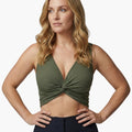 Women’s Crop Top with V Neck and Front Knot