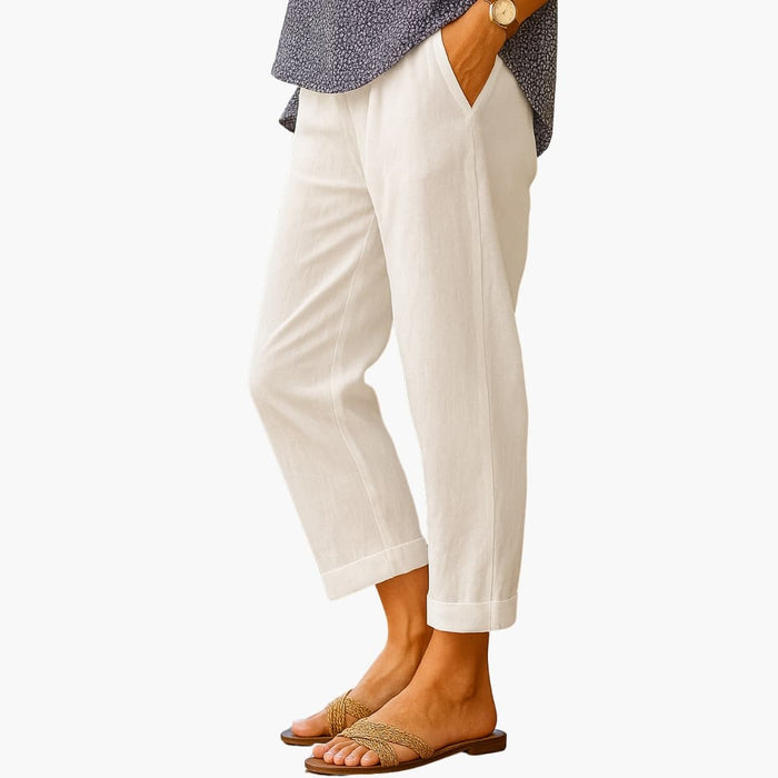 Women’s Elastic Waist Trousers with Pockets