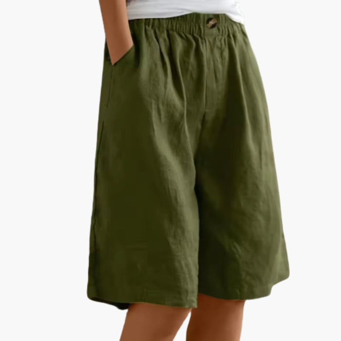 Women’s Elastic Waist Shorts with Pockets