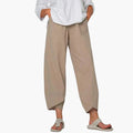 Women’s Elastic Waist Tapered Trousers Full-Length Everyday Trousers