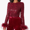 Women’s Feather Cuff Wide Leg Jumpsuit